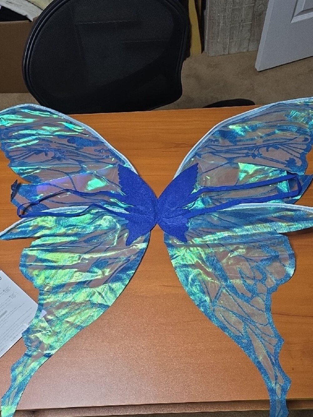 Blue Iridescent Fairy Wings Costume Set - Picture 7 of 11